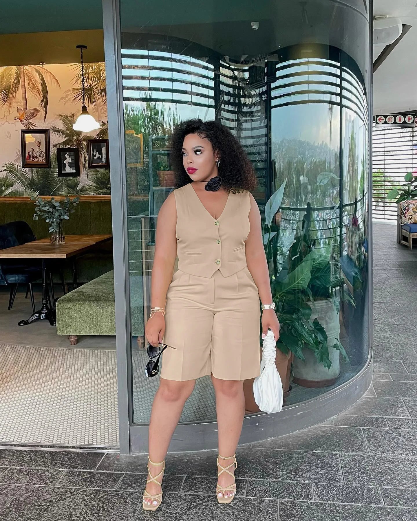 Shorts Pant Set Women Two Piece Sets V Neck Sleeveless Vests Tops Short Pants High Waist Y2k Streetwear Casual Solid 2026