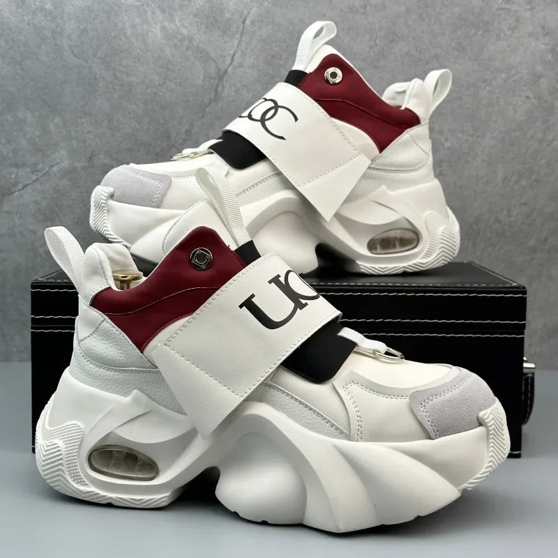 Men's Sport Shoes Comfortable Casual Running Shoes 2025 Spring Autumn Thick Bottom Heightening Korean Style Versatile Dad Shoes
