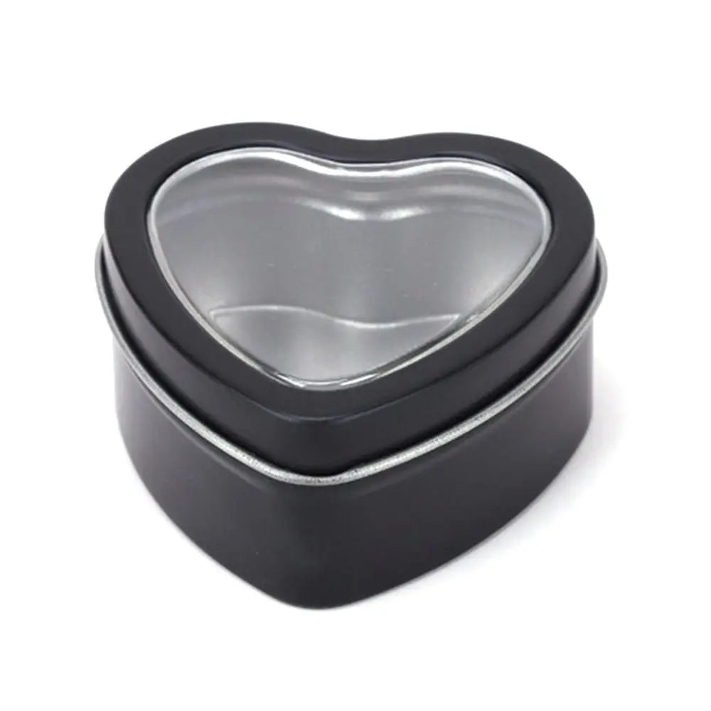 Heart Shape Metal Box Aluminum Tin Jar for Cream Balm Nail Candle Cosmetic Container Refillable Tea Cans Candy Packaging Box 1Pc