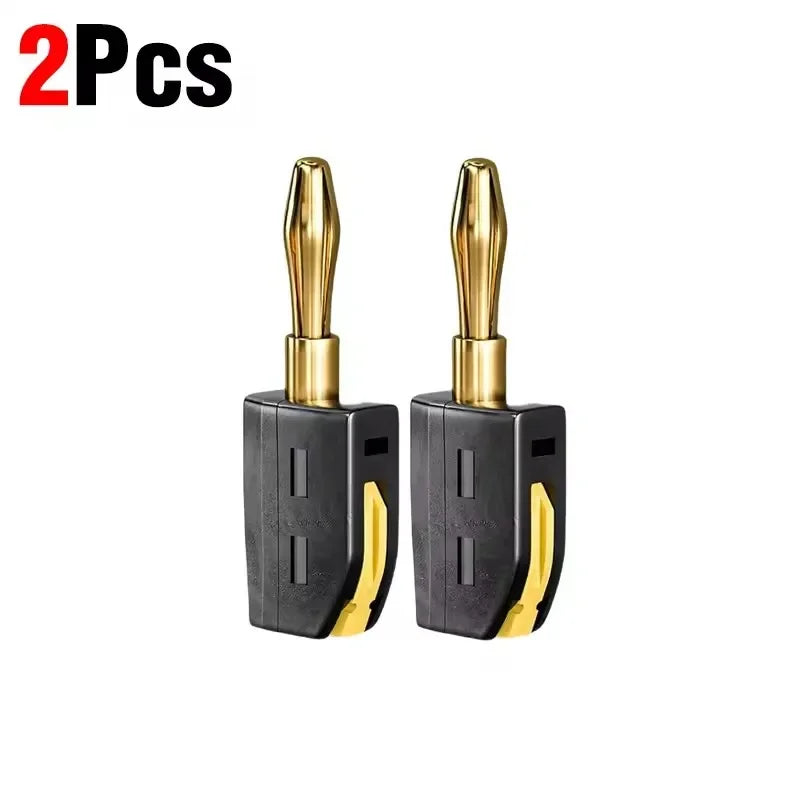 1/2/4Pcs 4mm Banana Plug High Current Quick Connect Gold-Plated Banana Connector 32A Red&Black No Solder Wire Connectors
