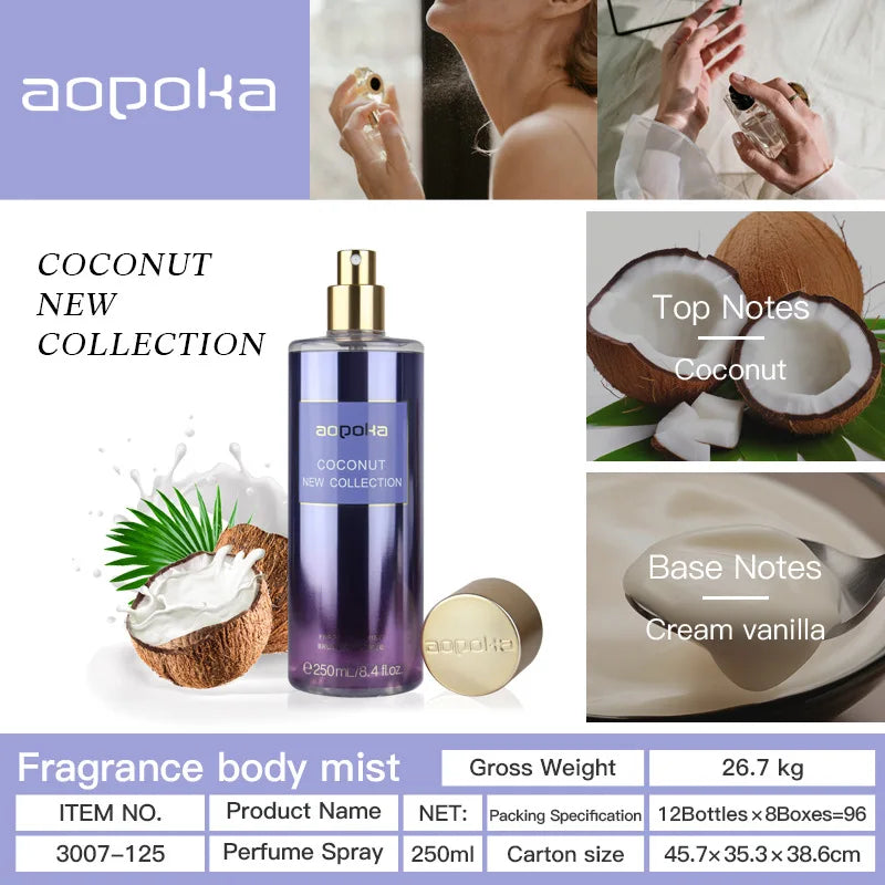 250ml Perfume For Women Body Spray Sea Aloe Fressia Lasting Fragrance Mist Girl Perfumes Floral Fruity Secret Perfume