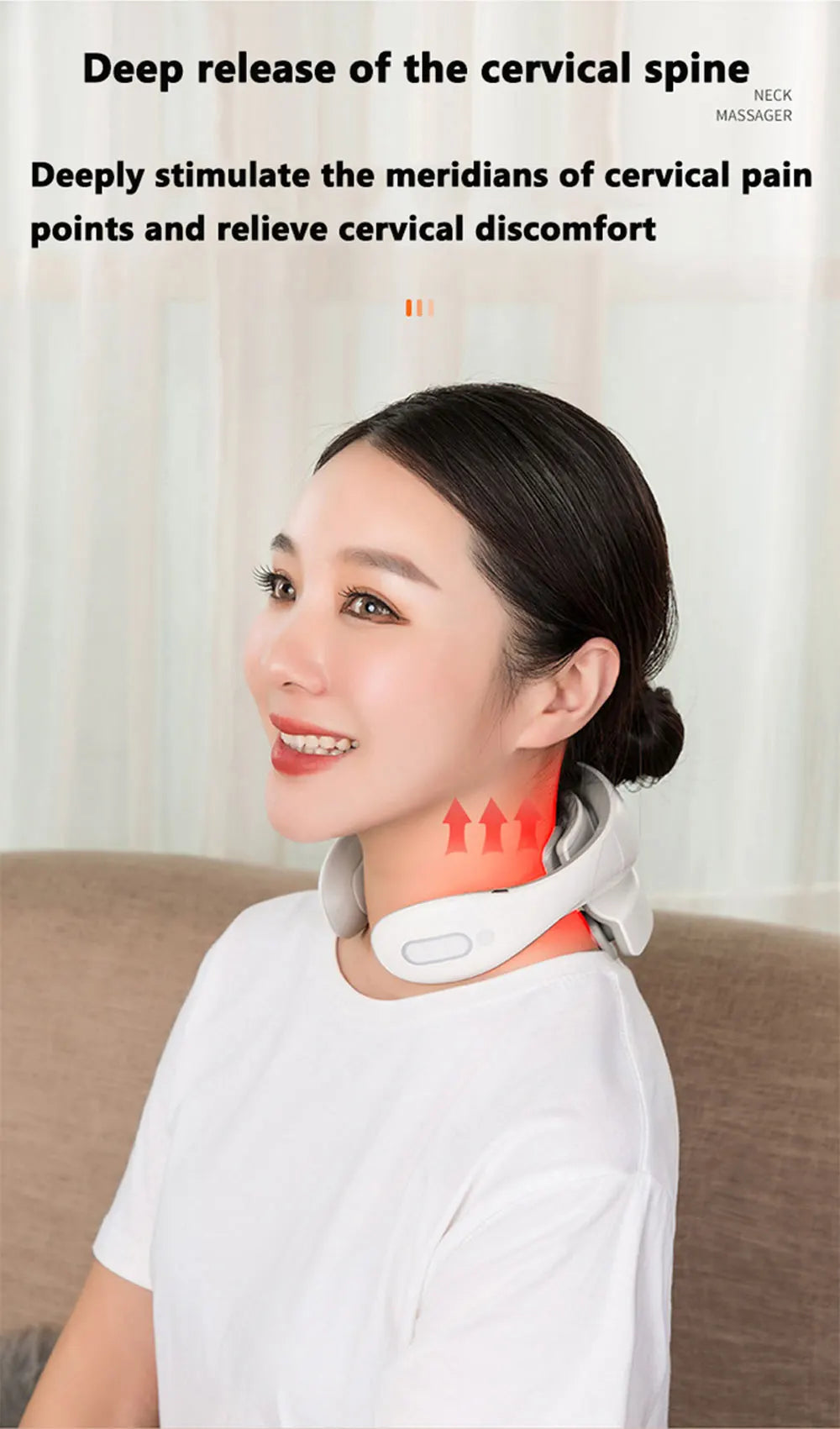 Smart Neck Massage Instrument Portable Shoulder Neck Massage Cervical Vertebra Health Care Vibrator Red Light Massage