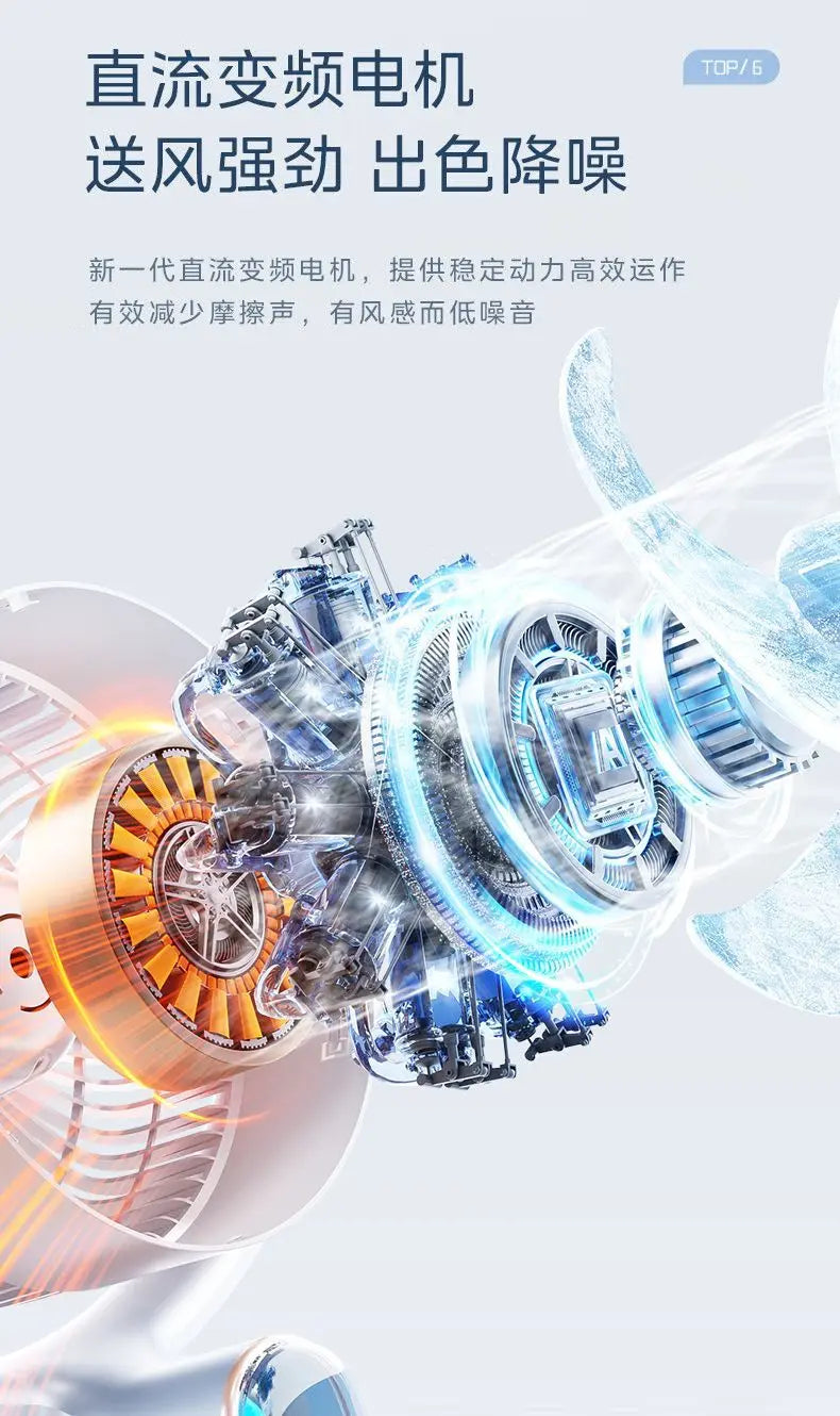 Intelligent voice air circulation fan, electric fan, silent household vertical floor fan, remote control for high wind power