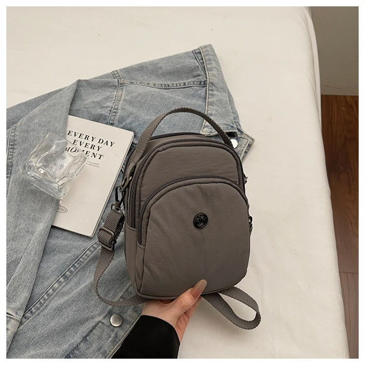 Casual Oxford Fabric Mobile Phone Bag Women's Crossbody Bag Lightweight Trendy Single Shoulder Canvas Bag for Walking