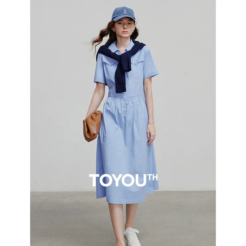 TOYOUTH Women Dress 2025 Summer New Elegant Dress 8529020