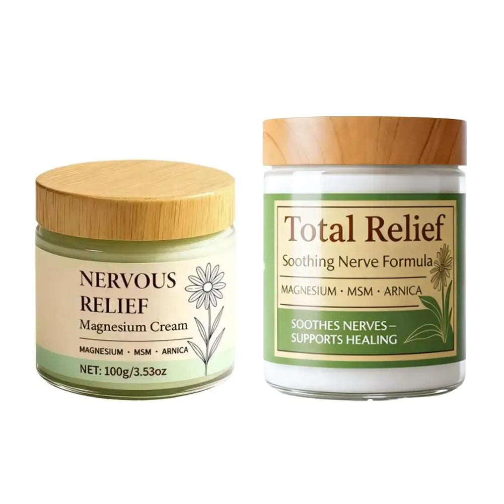 Total Relief Magnesium Body Cream, Nerve-Soothing Formula with MSM & Arnica for Daily Moisturizing & Skin Comfort Not Greasy