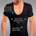 Wholesale Sweatproof Undershirt Men With Underarm Sweat Pads T Shirt Slim Fit V Neck