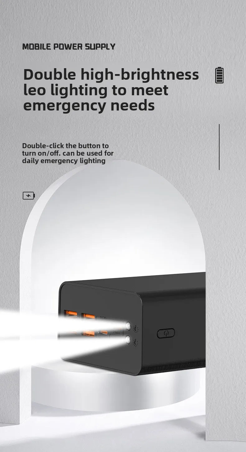 50000mAh High Capacity Fast Charging Power Bank Portable Outdoor Travel External Battery Pack