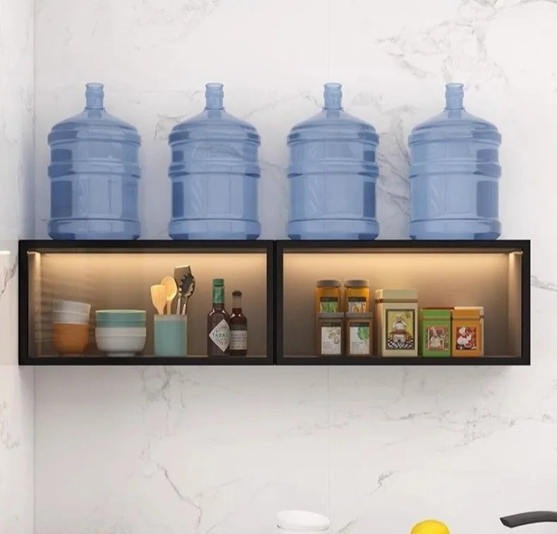 Kitchen Accessories Organizer Wall Mounted Kitchen Racks Modern Floating Cupboards Storage Organizers Suspended Storage Shelf