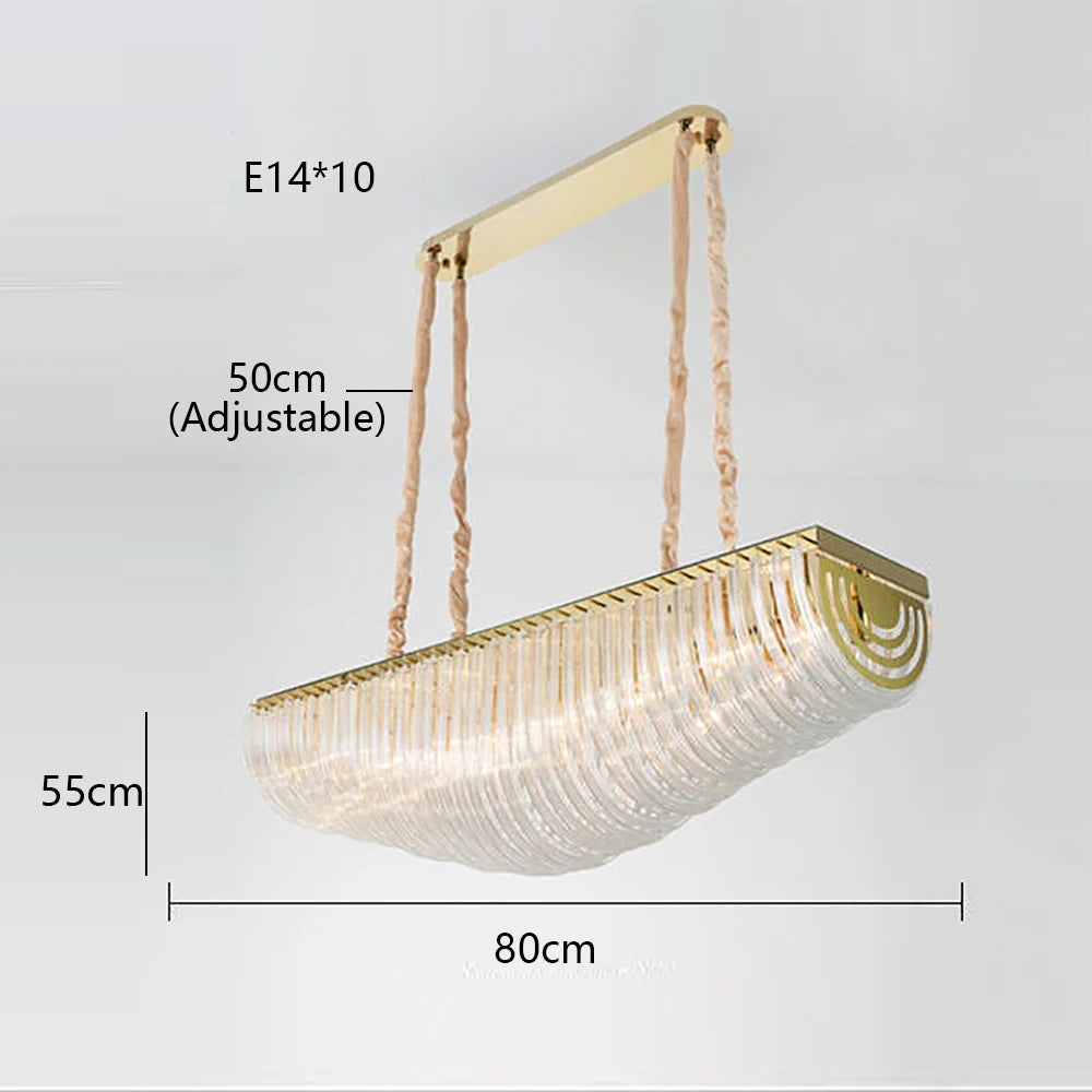 Modern Nordic U -shaped Glass Tube Living Room Chandelier Lighting Luxury Hotel Hall Bedroom Home Decor Suspension Pendant Lamps