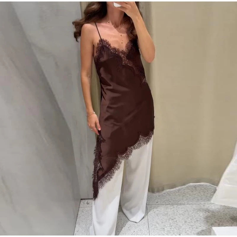 Sexy Solid Sling Lace Dress For Women Fashion Off Shoulder Backless High Waist Mini Vestido 2025 Chic Lady Party Holiday Dresses
