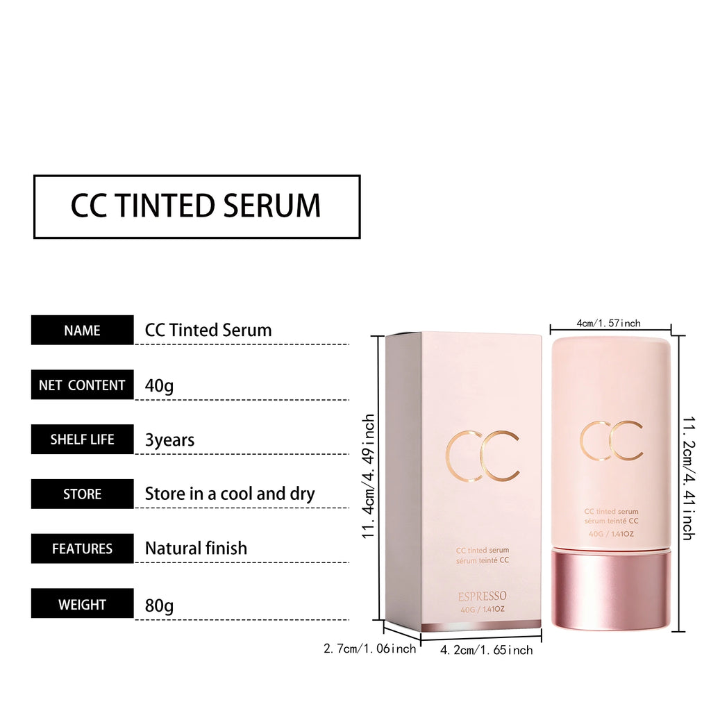 CC Cream Color Correcting Tinted Serum Self Adjust Skin Tone Lightweight Natural Smooth Nude Makeup Gentle Coverage Foundation