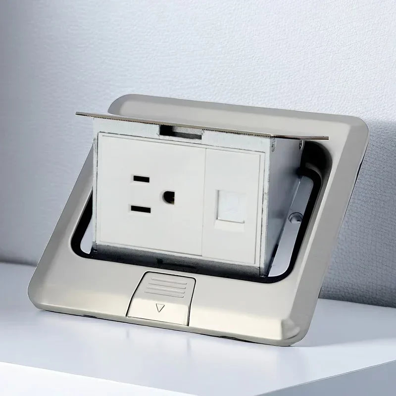 Electrical Switches Desktop Socket EU/Universal Power Outlet Hidden Type Pop Up Floor Socket For Meeting Room
