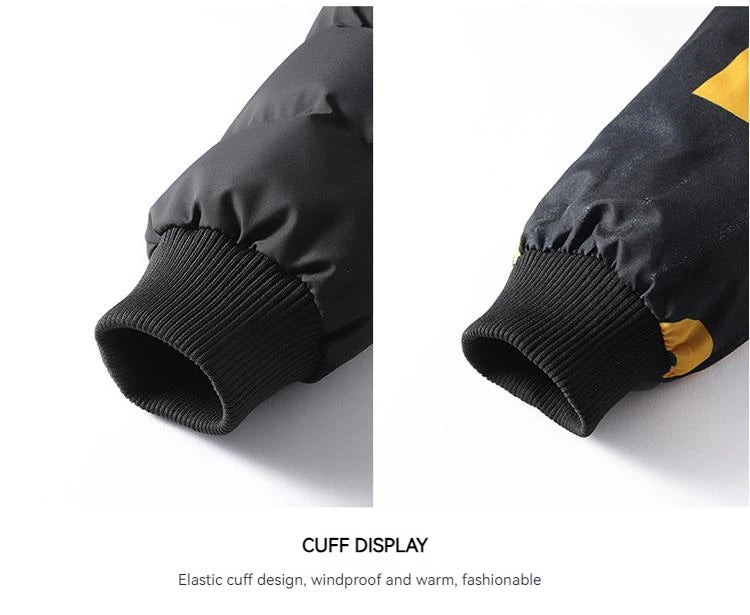 Ueteey Winter Warm Cotton Jacket Men 2023 Windproof Padded Thick Hooded Parkas Down Jakcets Casual Outdoor Mens Coat Streetwear