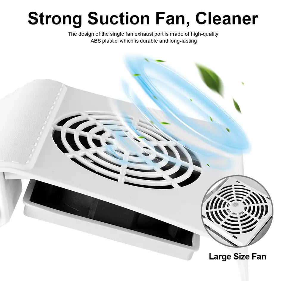 Nail Vacuum Cleaner Manicure Machine Tools Strong Power Nail Dust Collector With Remove Filter Nails Extractor Fan Nail Art Tool