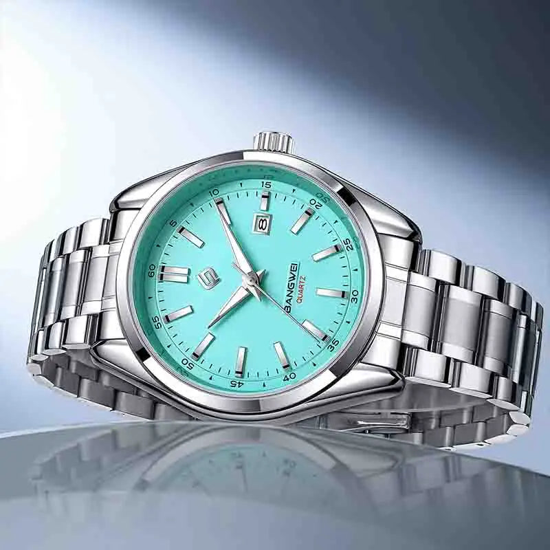 BANGWEI 2025 Business Men's Watch Waterproof Stainless Steel Quartz Watch Luminous Fashion Calendar Watches for Men Reloj Hommes