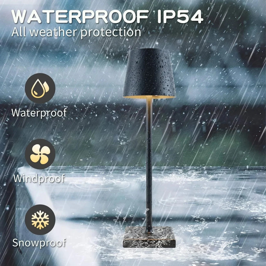 Rechargeable 3 Color Stepless Dimming Desk lamp 5000mAh Portable LED Desk Lamp for Restaurant Bedroom Bars Home Patio Outdoor