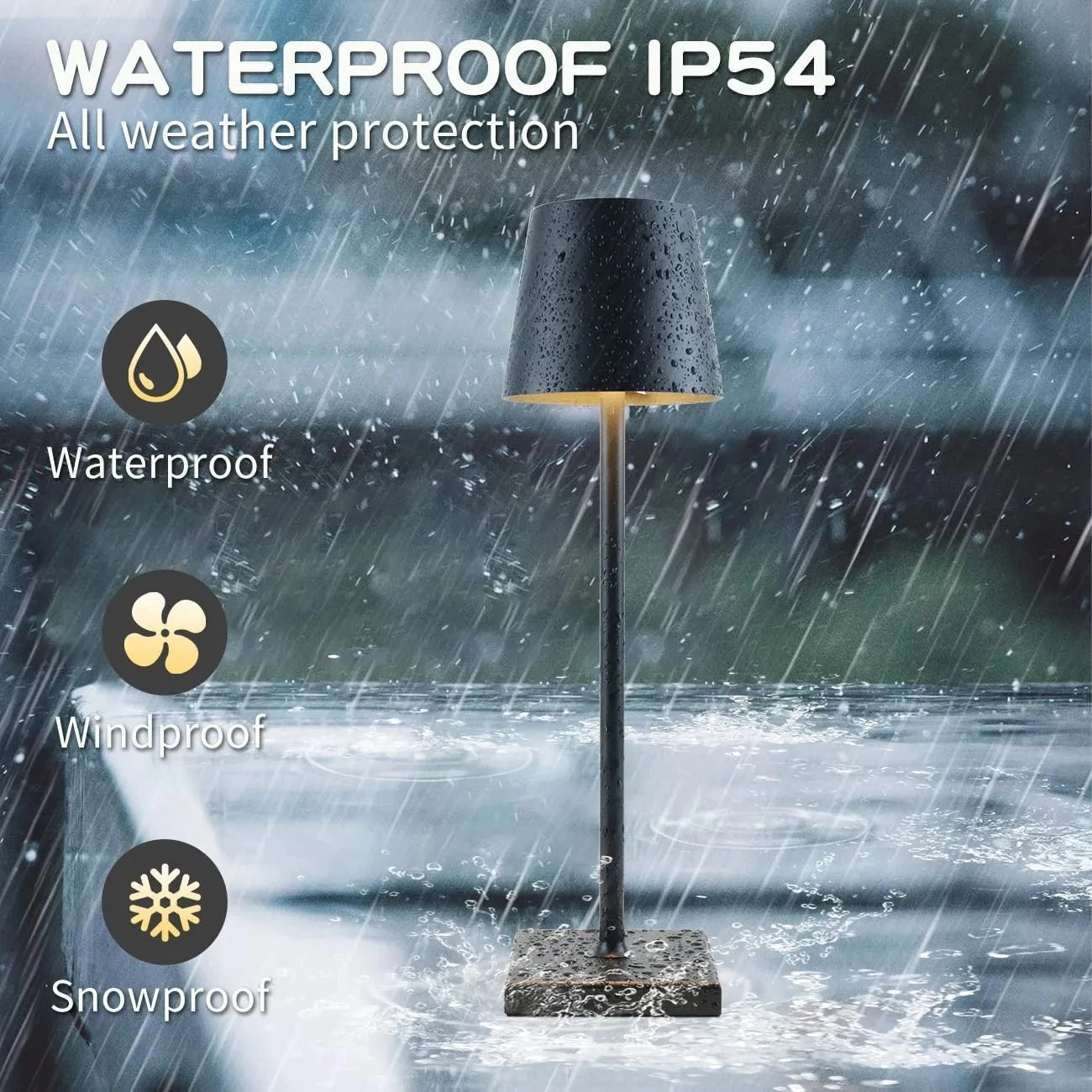 Rechargeable 3 Color Stepless Dimming Desk lamp 5000mAh Portable LED Desk Lamp for Restaurant Bedroom Bars Home Patio Outdoor