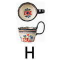 1pc, Bohemian Style Ceramic Cup, with Handle for Easy Removal, Coffee Cup, Afternoon Tea Cup, Breakfast Cup, Milk Cup