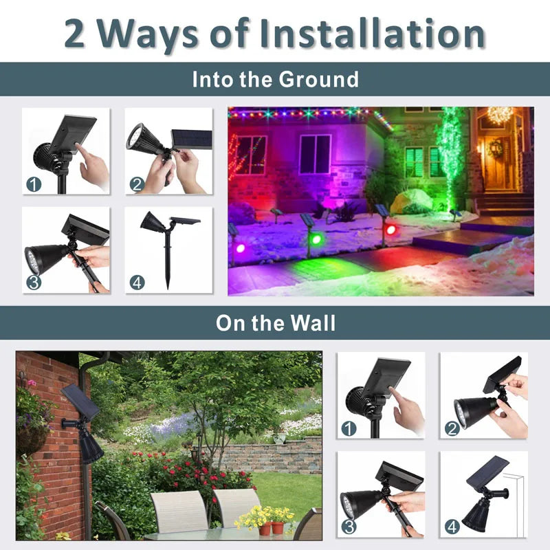 Outdoor Solar Lights Home Garden Patio Walkway Lawn Waterproof 7Led Solar Lamp Spotlight Decoration Energy Yard Lantern Lighting