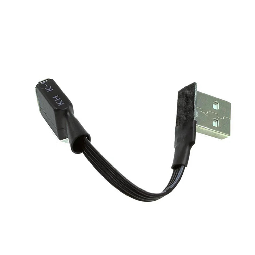 USB male to female extension cable elbow 90 degree right angle soft silicone flat cable USB2.0 elbow charging data cable