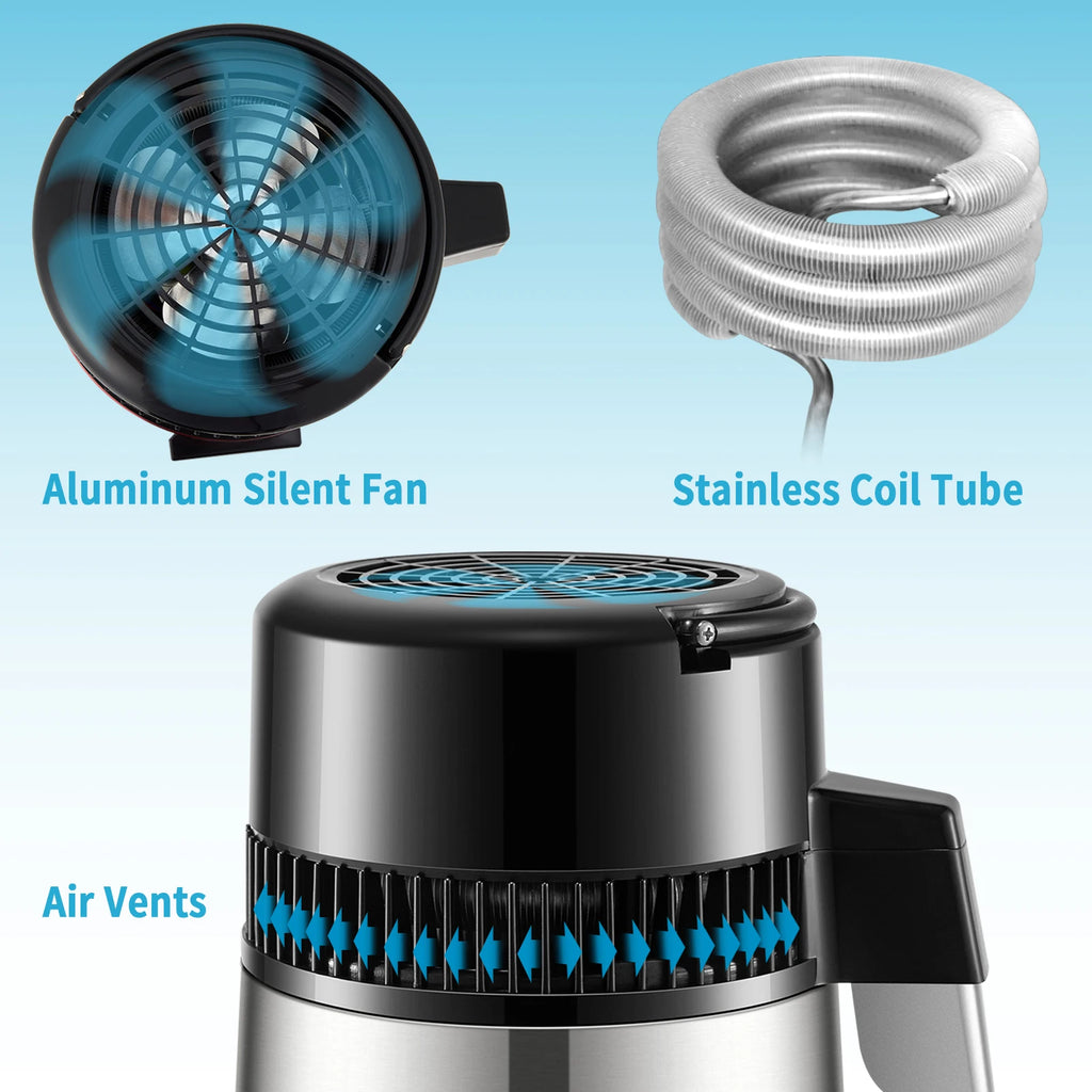 SucceBuy 4L Water Distiller Purifier Filter Dispenser Drink Bottle Softener Dual Temp Display Overheat Protection Home Appliance