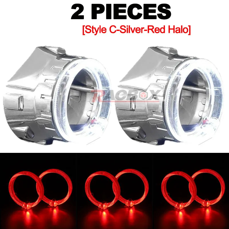 1/2pcs 2.5 Inch Projector Len Car Styling  Cover Shroud Shell Headlights Len Mask For 2.5inch Bi Xenon Bi-LED Headlamp Retrofit