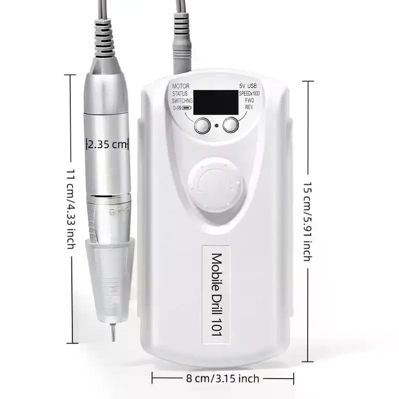 35000 RPM Rechargeable Nail Drill Machine Professional Portable Electric Manicure File For Nails Gel Polish Remove Grinding