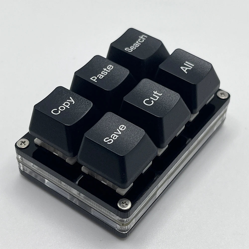 6Keys Copy Paste Search Save Cut Keyboard One Handed OSU Keypad Programmable Mechanical Shortcut Macro Keyboard for Working Game