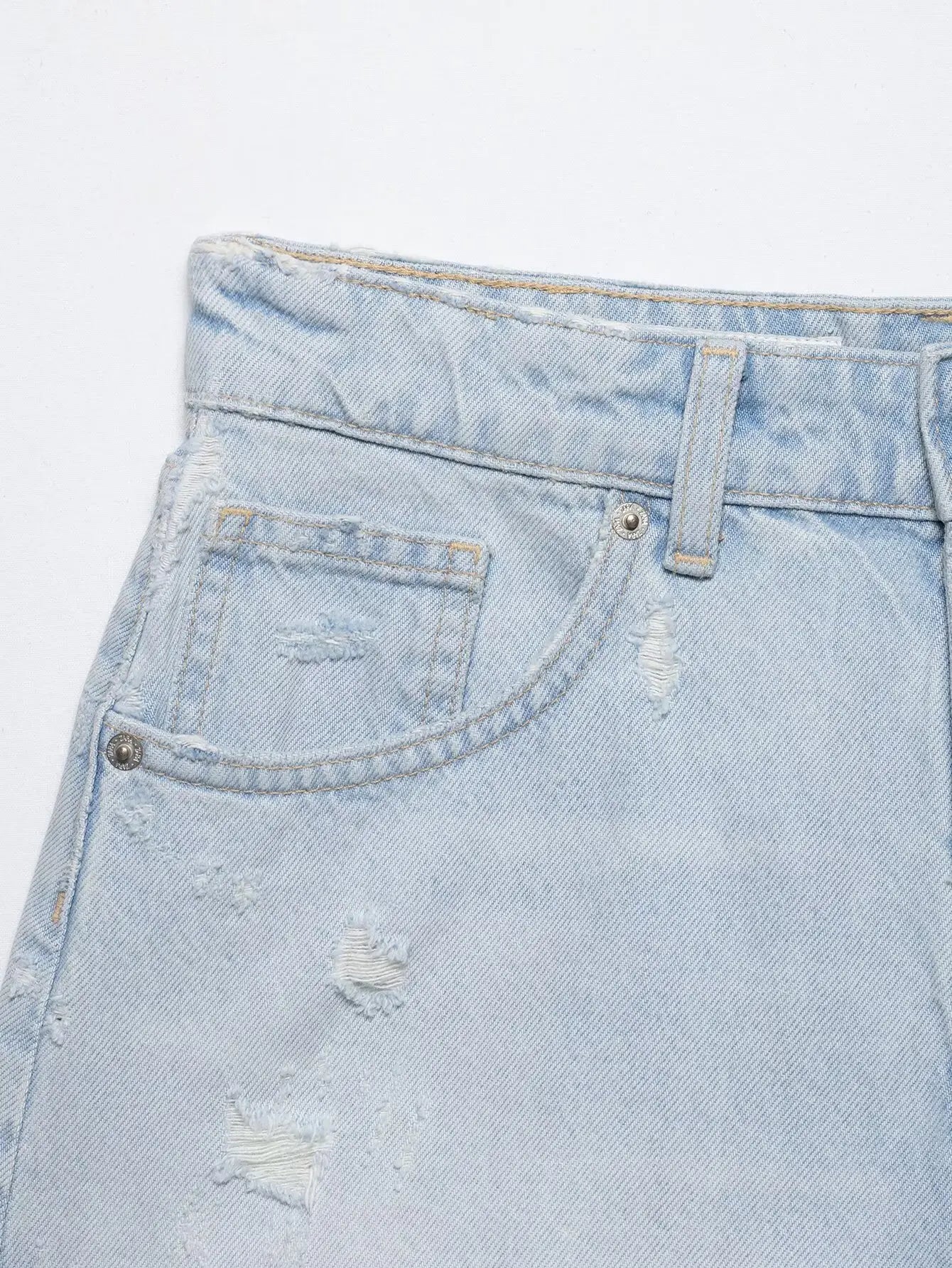 HH Women's High Waisted Denim Shorts Summer Ripped Jean Shorts Frayed Hem A-Line Casual Beach Party Hot Pants Streetwear