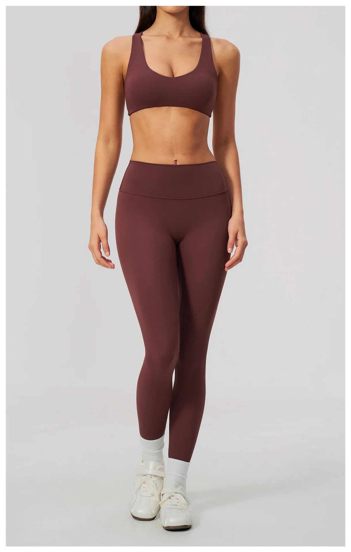 Women's High Waist Yoga Leggings Workout Pants Nylon Spandex Solid Gym Fitness Activewear