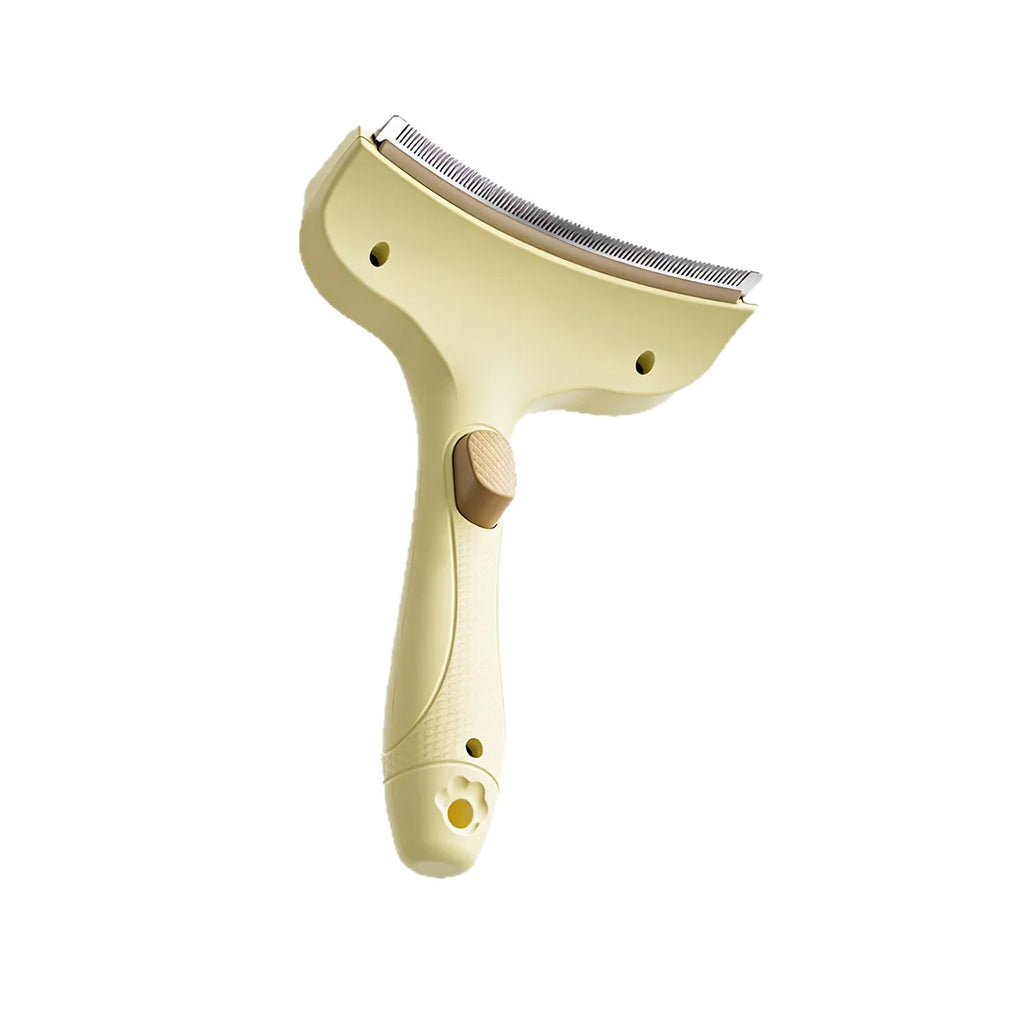 One-Click Self-Cleaning Pet Deshedding Brush Curved Blade Undercoat Rake Hair Remover Grooming Tool for Dog Cat