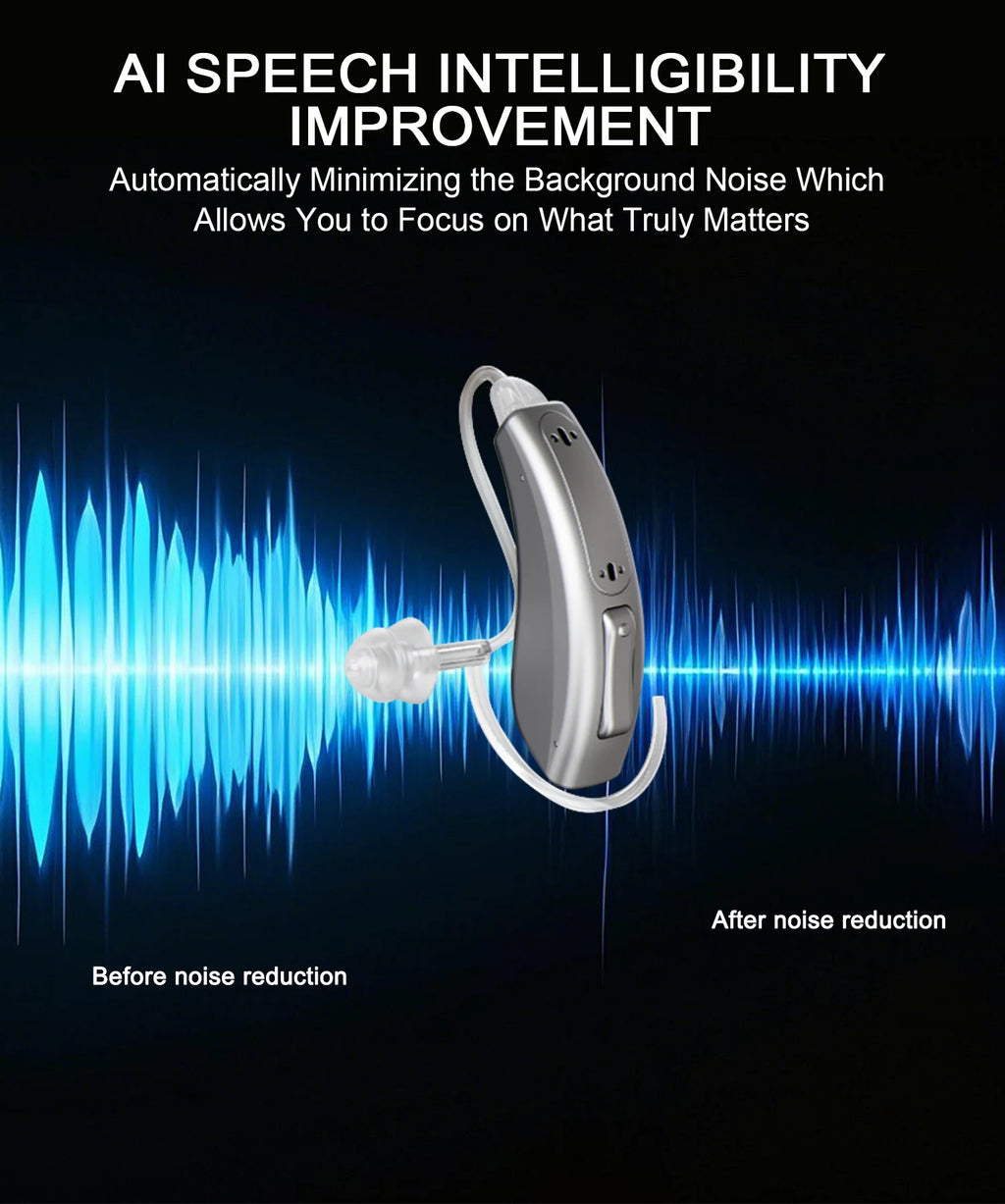 16 Channel Hearing Aid High Quality Bluetooth Hearing Aids Rechargeable for Deafness Intelligent Noise Cancelling Audifonos