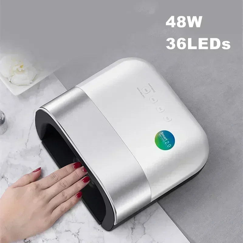 UV LED Cordless Manicure Lamp, UV Lamp for Gel Nail 4 Smart Timer and Sensor Wireless Manicures with Settings