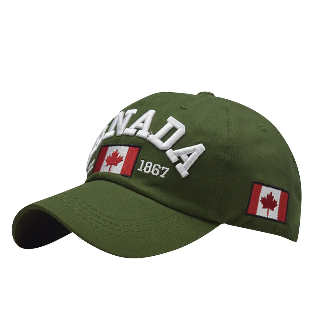 Fashion Canada Baseball Cap,Embroidered Maple Leaf Golf Hat Adjustable Canada Hat For Men Women Kids Canada Souvenirs