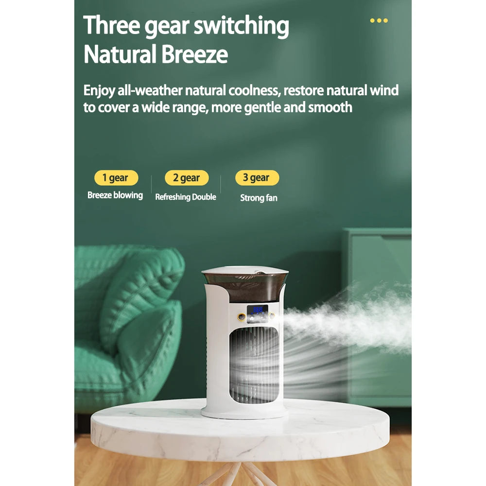 Desktop Mini Air Conditioner Portable USB Air Cooler Fan For Home Room Camping Humidifier Cooling Fans 7 Color Night Lamp 선풍기