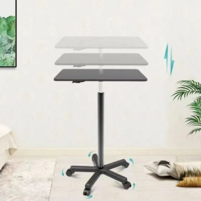 Modern Mobile Adjustable Desk, Dormitory Workstation, Small Bedside Table with Casters, Live Streaming Desk