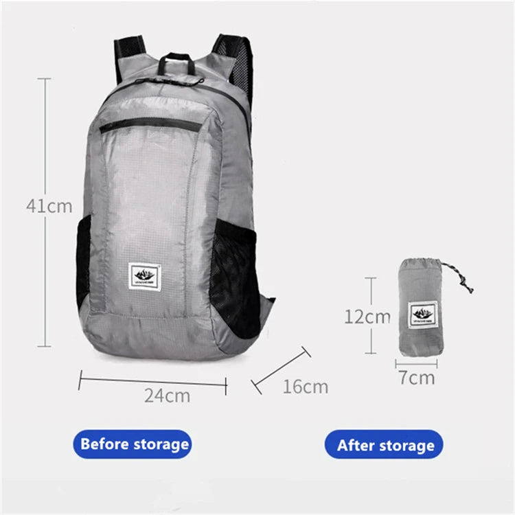 Outdoor Lightweight Travel Bag 20L Large Capacity Foldable Waterproof Backpack for Men and Women Hiking Daily Bag