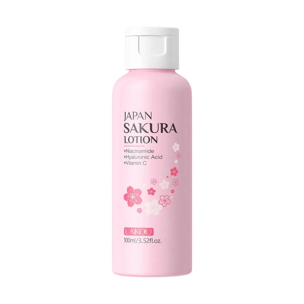 LAIKOU Sakura Lotion 100ml Niacinamide HA VC Hydrating Essence Shrink Pores Nourish Skin Brightening Elastic Facial Care