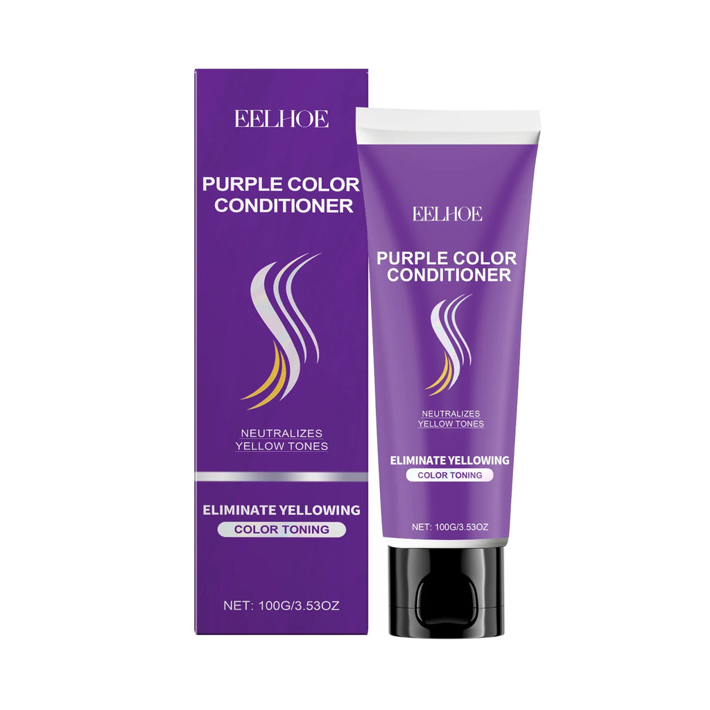 Purple Shampoo for Blonde Hair Eliminate Yellowing Bleached Silver Anti-Fading Purple Hair Mask Conditioner Essential Oil Set