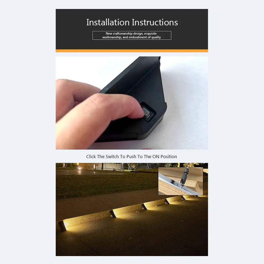 Triangle Solar Step Lamp Warm Light LED Stair Light Waterproof Atmospheric Ornament Outdoor Floor Light Step Deck Fence