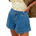 2026 Summer New Denim Shorts Women Casual Loose High Waist Washed Pocket Wide Leg Short Jeans for Streetwear Daily Wear