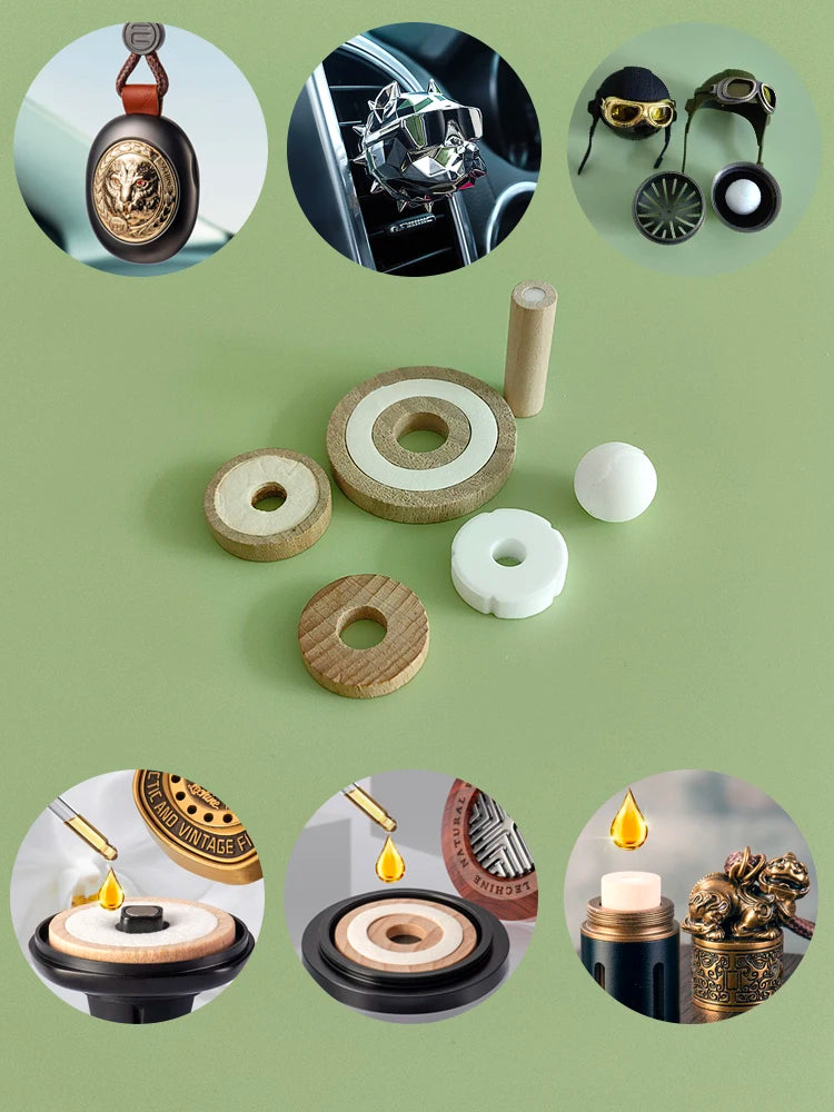 No Smell 2/6pcs Car Perfume Replacement Wood and PE Solid Perfume Drop Essential Oils Suitable For Many Car Air Freshener