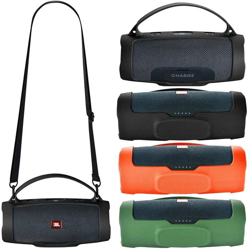 Bluetooth Speaker Case Soft Silicone Cover Skin With Strap Carabiner for JBL Charge Essential 2 Wireless Bluetooth Speaker Bag