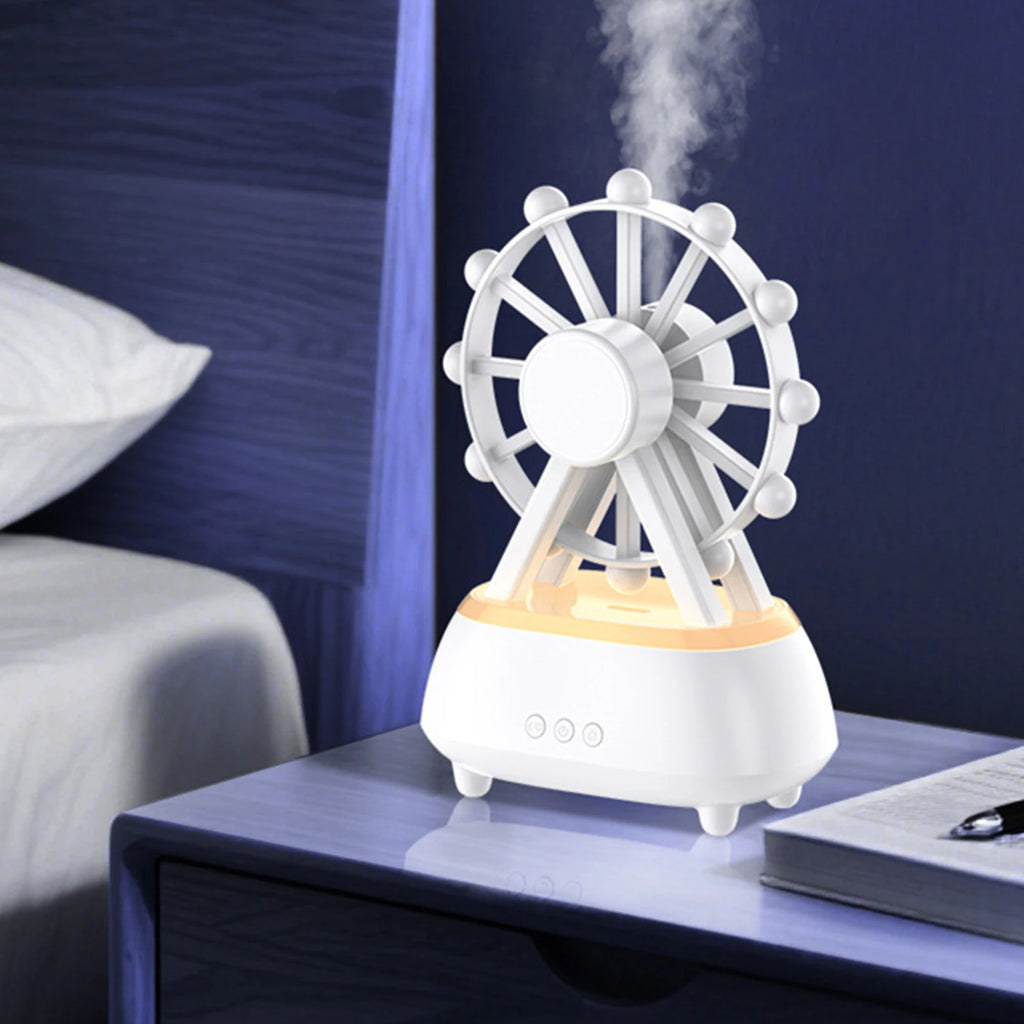 Ferris Wheel Cool Mist Humidifier 7 Colors Lights Aromatherapy Diffuser Noiseless Operation Suitable for Room Office and Gym