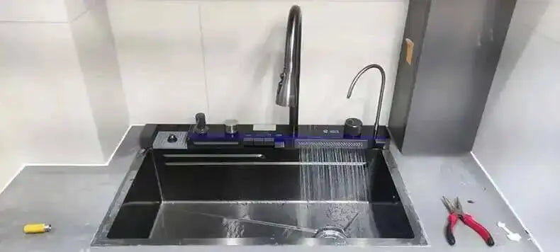 Sinks Creative Smart Kitchen Sinks for Apartments Modern Metal Multi-functional Sinks Kitchen Luxury Household for Rental Houses