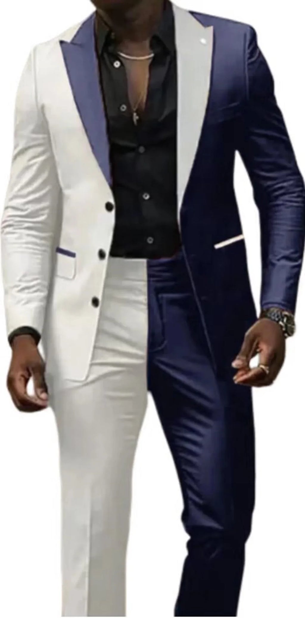 Two Color  Men's Suits 2 Pieces Blazer and Pants Set Single Breasted  Groomsmen Party