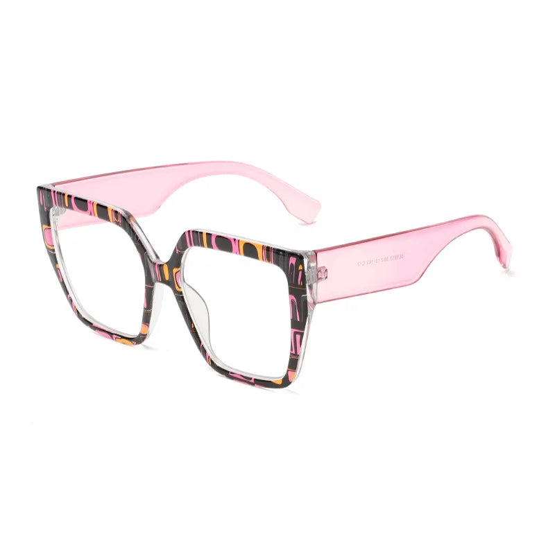 New Square Grid Pattern Frame Photochromic Anti Blue Ray Femal Sunglasses Presbyopic Hyperopia Short Sight Prescription Eyeglass