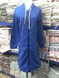 Autumn Winter Women's Hooded Long Sleeve Mid-Length Sweatshirt Fleece Jacket Comfortable Casual Style Polyester Fabric