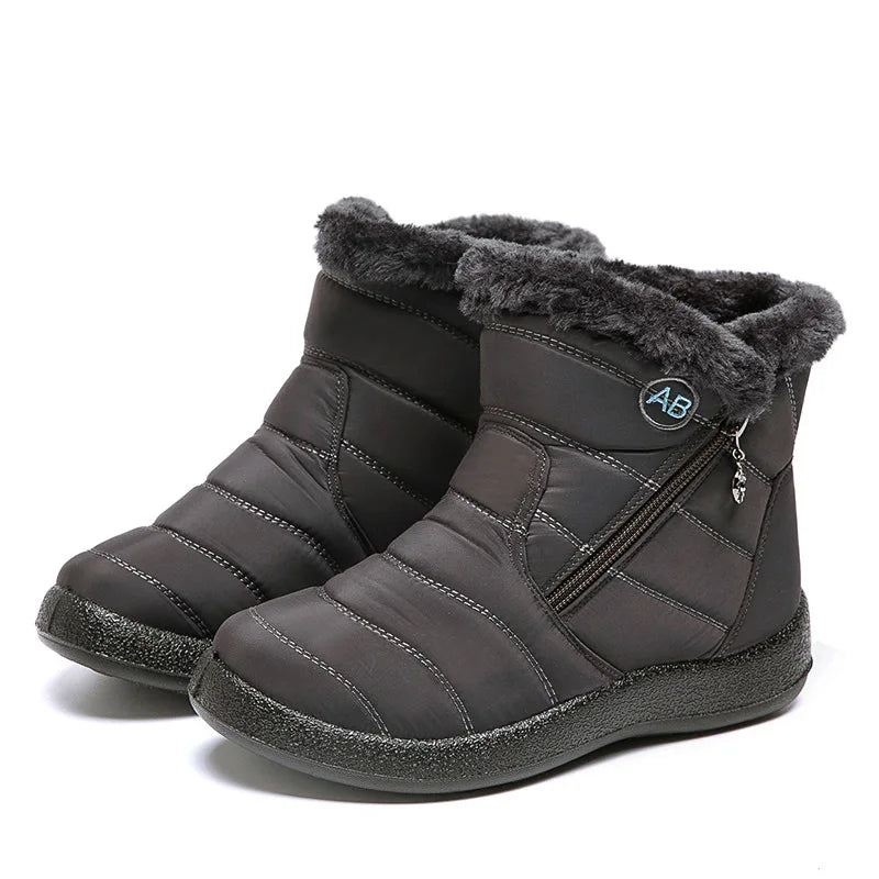 Snow Women Boots Comfortable Women's Boots Waterproof Women Shoes Zipper Shoes Woman Soft Fur Women's Winter Boots Botas Mujer